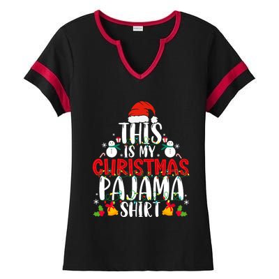 This Is My Christmas Pajama Xmas Family Christmas 2024 Ladies Halftime Notch Neck Tee