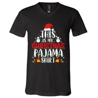 This Is My Christmas Pajama Xmas Family Christmas 2024 V-Neck T-Shirt