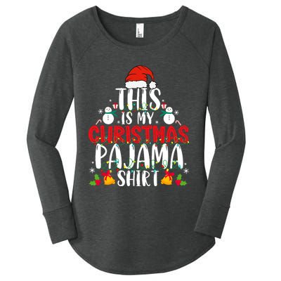 This Is My Christmas Pajama Xmas Family Christmas 2024 Women's Perfect Tri Tunic Long Sleeve Shirt