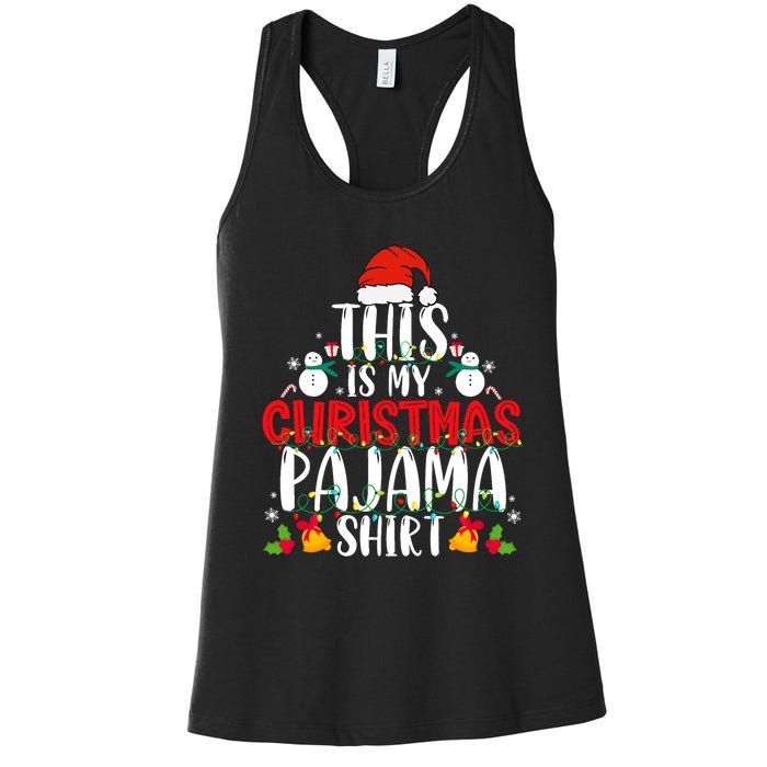 This Is My Christmas Pajama Xmas Family Christmas 2024 Women's Racerback Tank