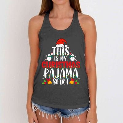 This Is My Christmas Pajama Xmas Family Christmas 2024 Women's Knotted Racerback Tank