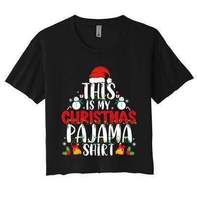 This Is My Christmas Pajama Xmas Family Christmas 2024 Women's Crop Top Tee