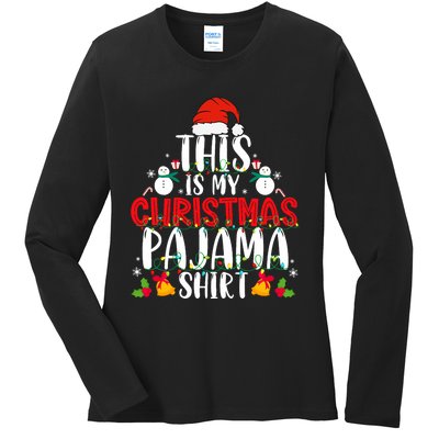 This Is My Christmas Pajama Xmas Family Christmas 2024 Ladies Long Sleeve Shirt