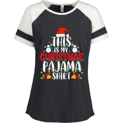 This Is My Christmas Pajama Xmas Family Christmas 2024 Enza Ladies Jersey Colorblock Tee