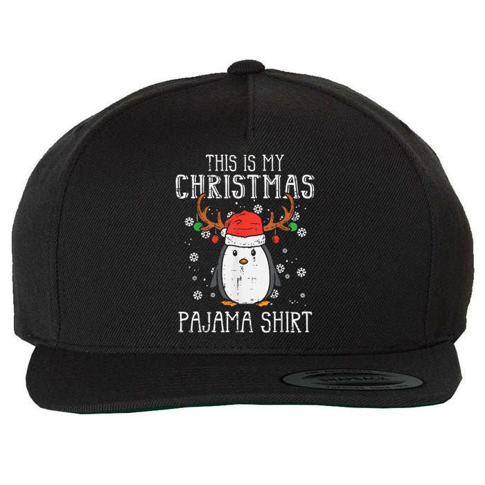 This Is My Christmas Pajama Shirt Penguin Xmas Wool Snapback Cap