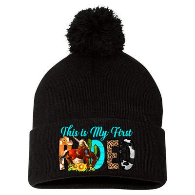This Is My First Rodeo Country Life Howdy Pom Pom 12in Knit Beanie