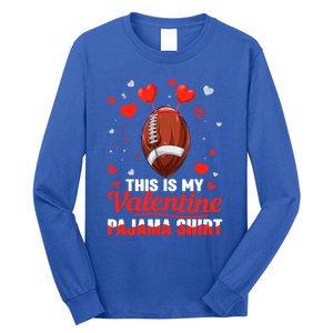 This Is My Valentine Pajama Funny Gift Headband Football Players Gift Long Sleeve Shirt