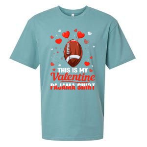 This Is My Valentine Pajama Funny Gift Headband Football Players Gift Sueded Cloud Jersey T-Shirt