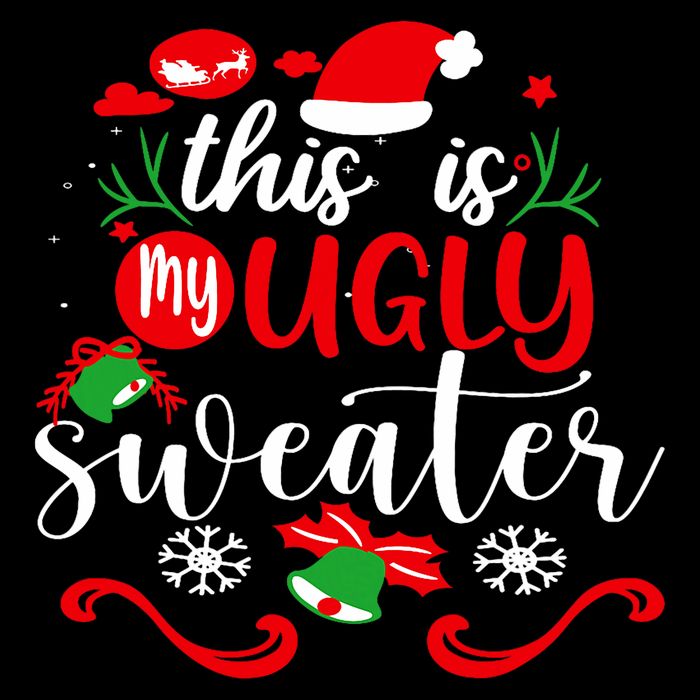 This Is My Ugly Sweater Funny Christmas Xmas Holiday Sustainable Bucket Hat