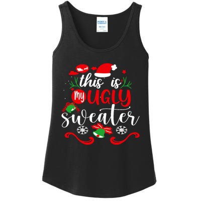 This Is My Ugly Sweater Funny Christmas Xmas Holiday Ladies Essential Tank