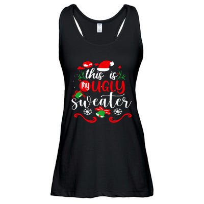 This Is My Ugly Sweater Funny Christmas Xmas Holiday Ladies Essential Flowy Tank