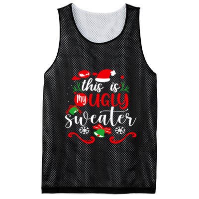 This Is My Ugly Sweater Funny Christmas Xmas Holiday Mesh Reversible Basketball Jersey Tank