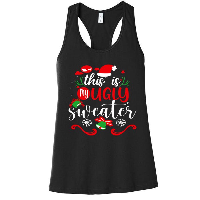 This Is My Ugly Sweater Funny Christmas Xmas Holiday Women's Racerback Tank