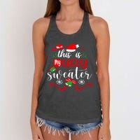 This Is My Ugly Sweater Funny Christmas Xmas Holiday Women's Knotted Racerback Tank