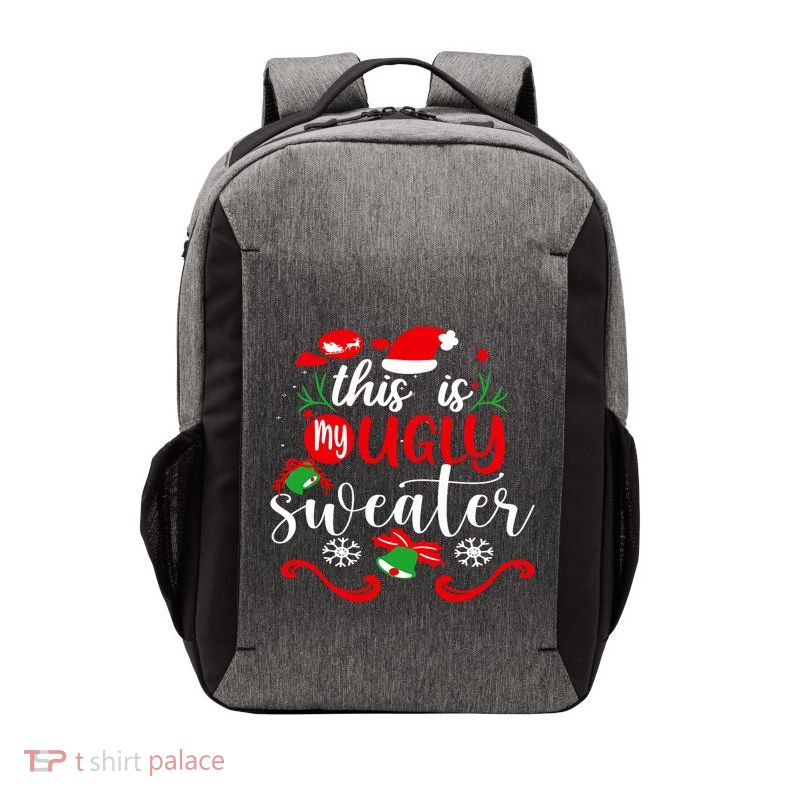 This Is My Ugly Sweater Funny Christmas Xmas Holiday Vector Backpack