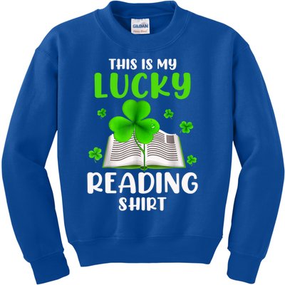 This Is My Lucky Reading Gift St Patrick's Day Book Lover Meaningful Gift Kids Sweatshirt