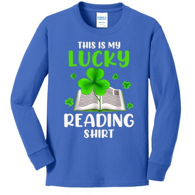 This Is My Lucky Reading Gift St Patrick's Day Book Lover Meaningful Gift Kids Long Sleeve Shirt