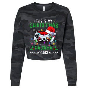 This Is My Christmas Pajama Video Game Gamer Boy Teens Cropped Pullover Crew