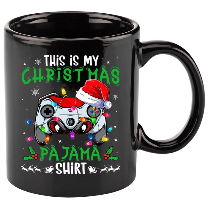 This Is My Christmas Pajama Video Game Gamer Boy Teens 11oz C Handle Ceramic Mug