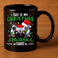 This Is My Christmas Pajama Video Game Gamer Boy Teens 11oz C Handle Ceramic Mug
