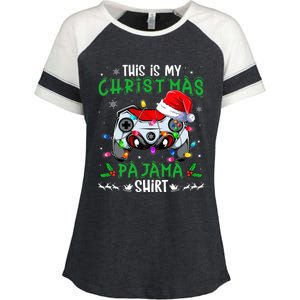 This Is My Christmas Pajama Video Game Gamer Boy Teens Enza Ladies Jersey Colorblock Tee