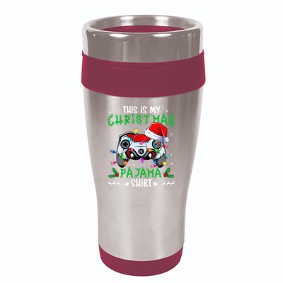This Is My Christmas Pajama Video Game Gamer Boy Teens 16oz Travel Tumbler