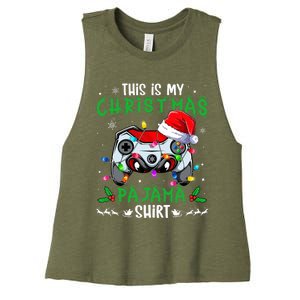 This Is My Christmas Pajama Video Game Gamer Boy Teens Women's Racerback Cropped Tank