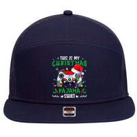 This Is My Christmas Pajama Video Game Gamer Boy Teens 7 Panel Mesh Trucker Snapback Hat