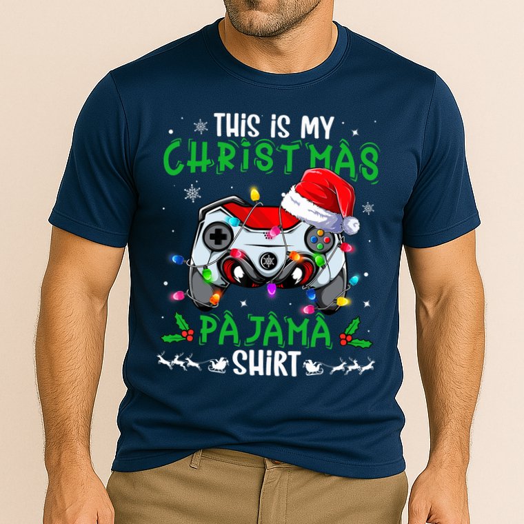 This Is My Christmas Pajama Video Game Gamer Boy Teens Cooling Performance Crew T-Shirt