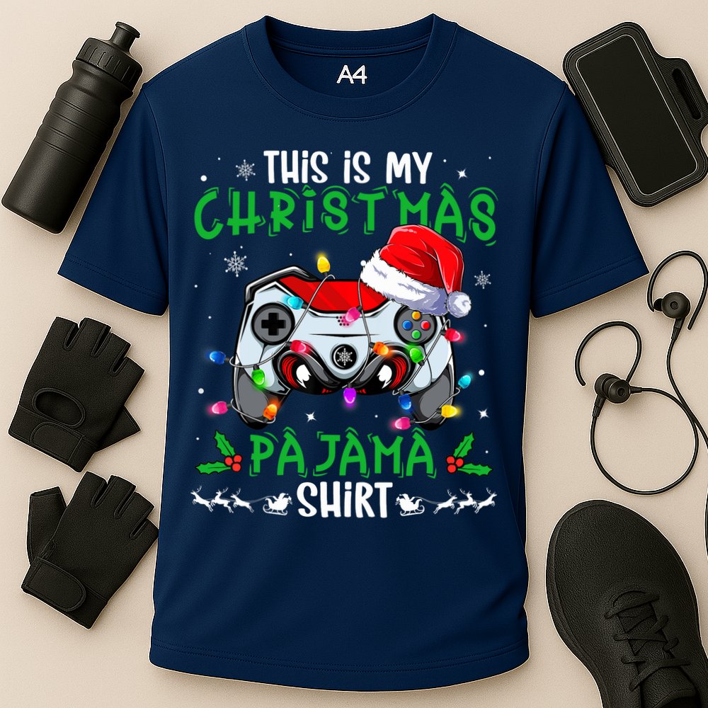 This Is My Christmas Pajama Video Game Gamer Boy Teens Cooling Performance Crew T-Shirt