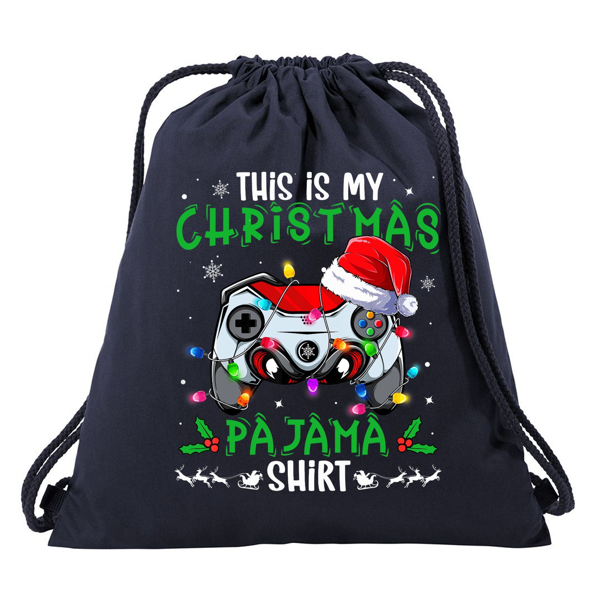 This Is My Christmas Pajama Video Game Gamer Boy Teens Drawstring Bag