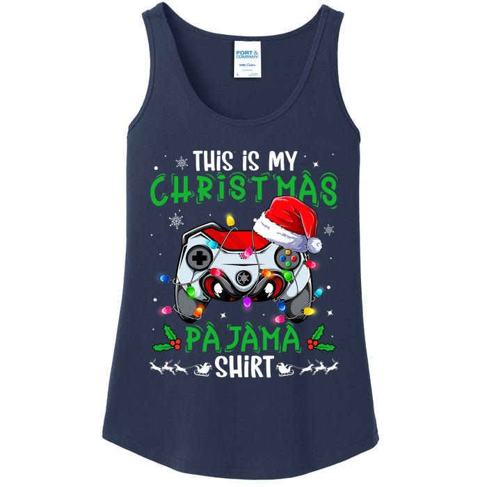 This Is My Christmas Pajama Video Game Gamer Boy Teens Ladies Essential Tank