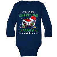 This Is My Christmas Pajama Video Game Gamer Boy Teens Baby Long Sleeve Bodysuit