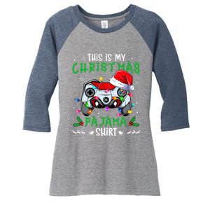 This Is My Christmas Pajama Video Game Gamer Boy Teens Women's Tri-Blend 3/4-Sleeve Raglan Shirt