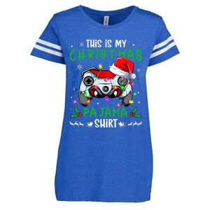 This Is My Christmas Pajama Video Game Gamer Boy Teens Enza Ladies Jersey Football T-Shirt