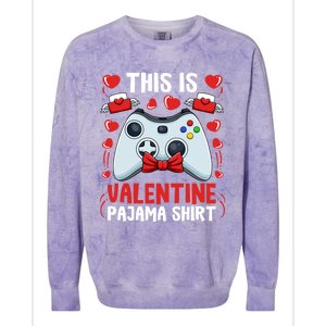 This Is My Valentine Pajama Great Gift Videogame Controller Gamer Meaningful Gif Colorblast Crewneck Sweatshirt