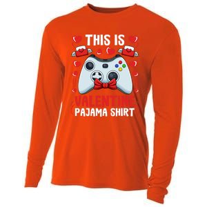 This Is My Valentine Pajama Great Gift Videogame Controller Gamer Meaningful Gif Cooling Performance Long Sleeve Crew