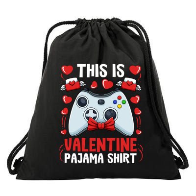 This Is My Valentine Pajama Great Gift Videogame Controller Gamer Meaningful Gif Drawstring Bag