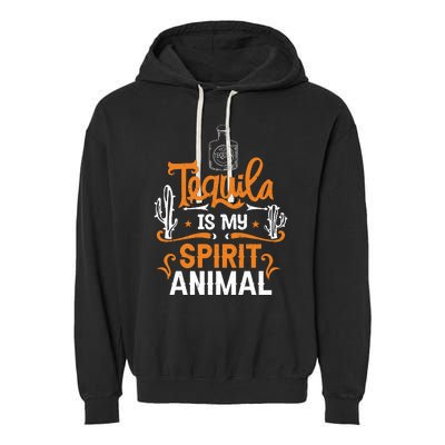 Tequila Is My Spirit Animal Garment-Dyed Fleece Hoodie