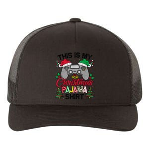 This Is My Christmas Pajama Gamer Shirt Christmas Gaming Yupoong Adult 5-Panel Trucker Hat