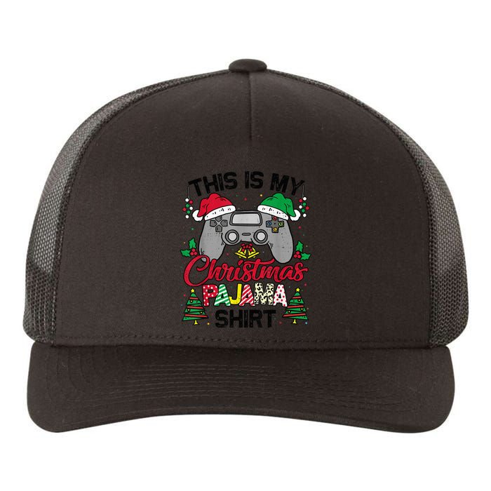 This Is My Christmas Pajama Gamer Shirt Christmas Gaming Yupoong Adult 5-Panel Trucker Hat