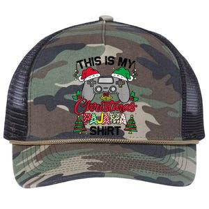 This Is My Christmas Pajama Gamer Shirt Christmas Gaming Retro Rope Trucker Hat Cap