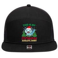 This Is My Christmas Axolotl Pajamas Pjs 7 Panel Mesh Trucker Snapback Hat