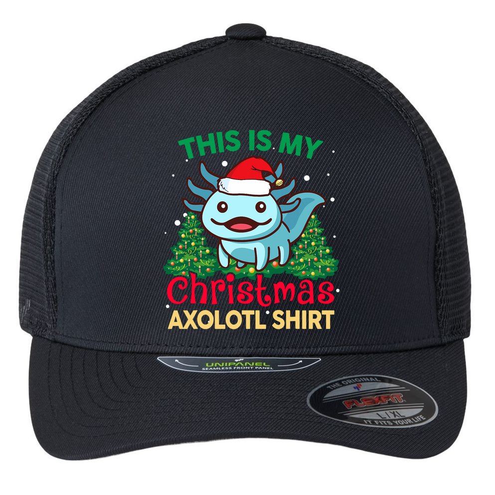 This Is My Christmas Axolotl Pajamas Pjs Flexfit Unipanel Trucker Cap