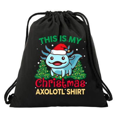 This Is My Christmas Axolotl Pajamas Pjs Drawstring Bag