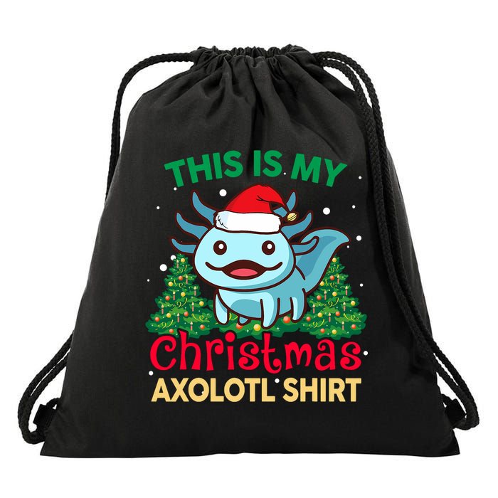 This Is My Christmas Axolotl Pajamas Pjs Drawstring Bag