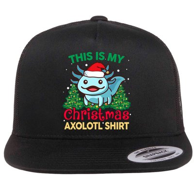This Is My Christmas Axolotl Pajamas Pjs Flat Bill Trucker Hat
