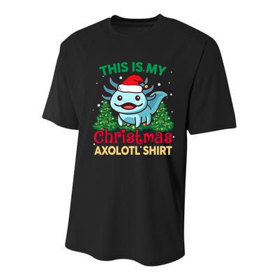 This Is My Christmas Axolotl Pajamas Pjs Youth Performance Sprint T-Shirt