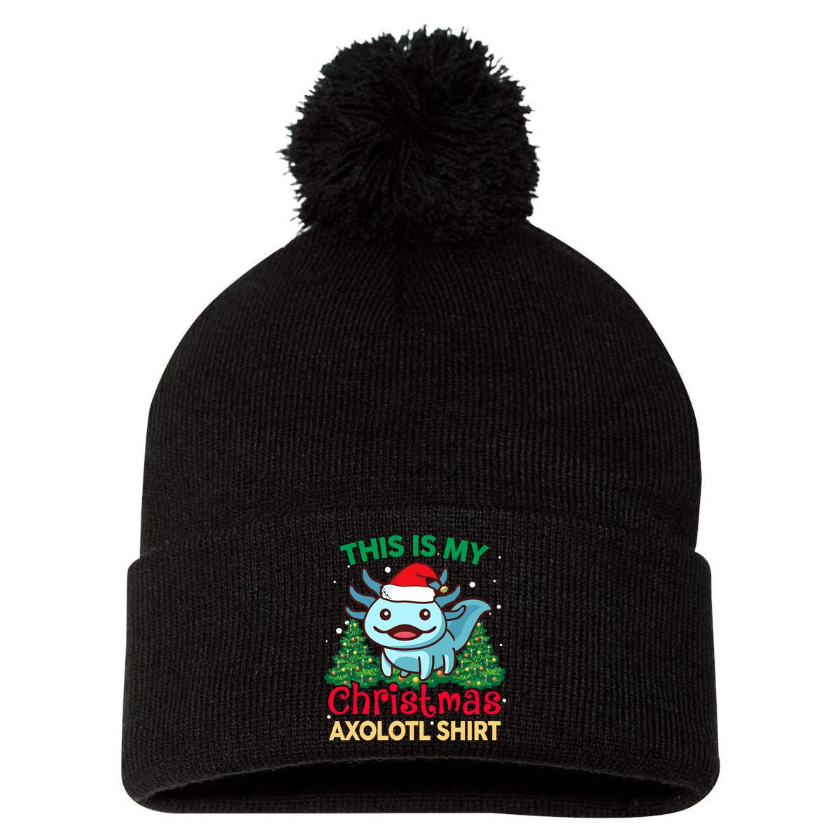 This Is My Christmas Axolotl Pajamas Pjs Pom Pom 12in Knit Beanie