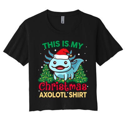 This Is My Christmas Axolotl Pajamas Pjs Women's Crop Top Tee